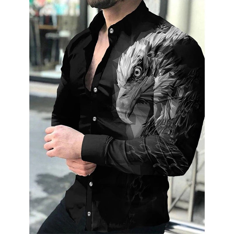 [Μοντέρνα ανδρικά must-have] φθινοπωρινό και χειμερινό πουκάμισο με εκτύπωση πουκάμισο μακρυμάνικο ανδρικό πουκάμισο ζακέτα