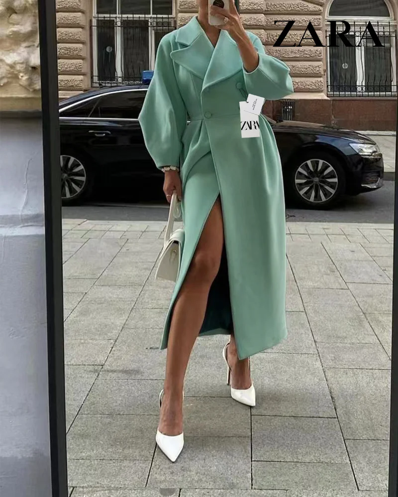 🐑[ZARA®]💗💃 Νέο φθινόπωρο 2023 Χειμώνας υψηλής ποιότητας πουκάμισο με μάλλινο γιακά Γυναικείο μάλλινο μπουφάν