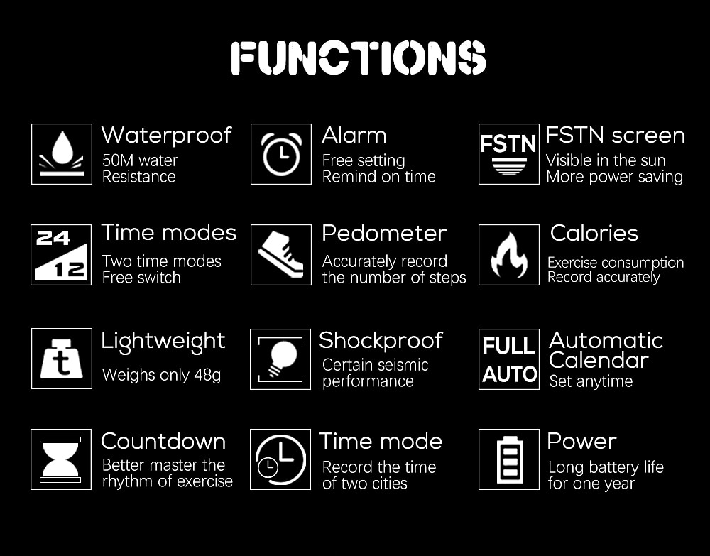 NORTH EDGE Men Digital Watch Men's Sports Watches Dual Time Pedometer Alarm Clock Waterproof 50M Digital Watch Military Clock 2023 - US $14.99 –P3