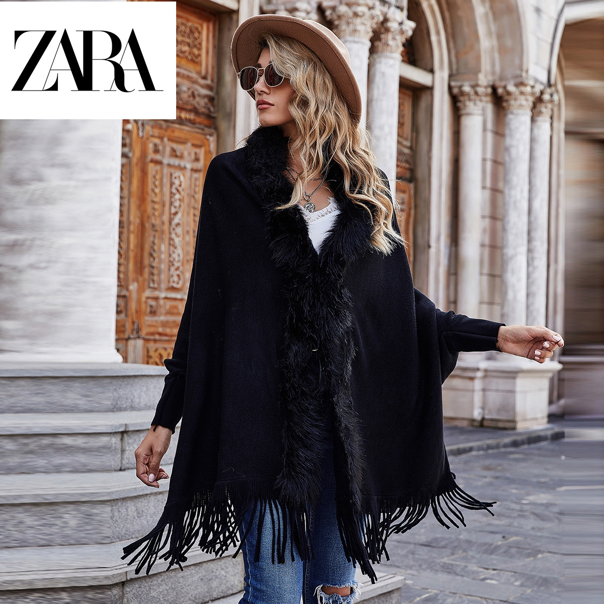💗[ZARA®]💃 Σέξι, χαριτωμένη και λεπτή ζακέτα σάλι με φούντες και γούνινο γιακά, που κάνει τον γούνινο γιακά να φαίνεται αφράτο Τα ρούχα και τα σακάκια είναι πιο μοναδικά και γοητευτικά! Αγοράστε τώρα με δωρεάν αποστολή🛒👉