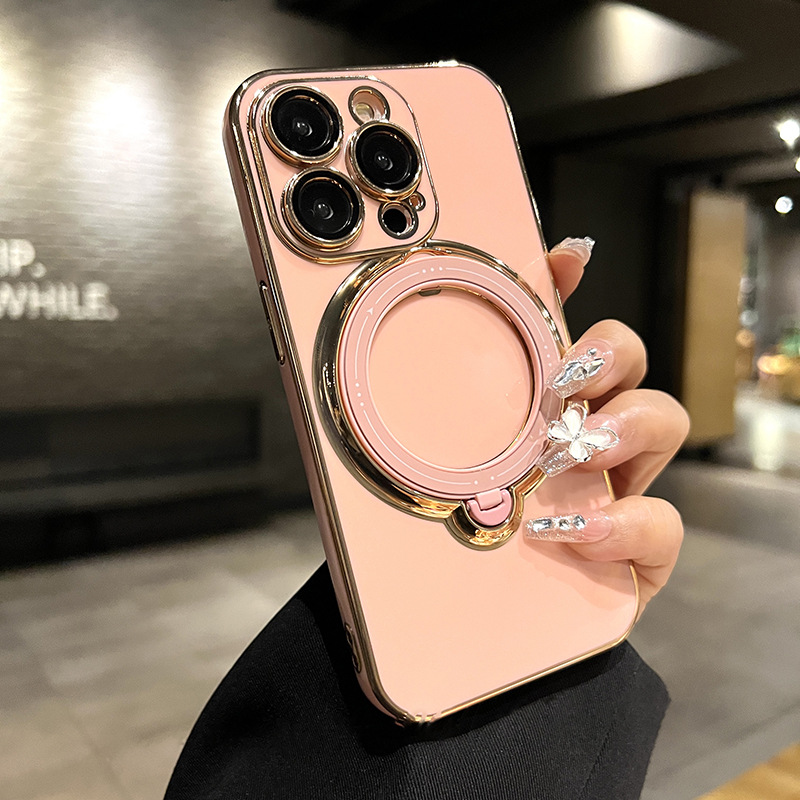 🌈Κατάλληλο για Samsung iPhone + Περιστρεφόμενη θήκη τηλεφώνου αυτοκινήτου 📱 [Μαγνητική θήκη + Φιλμ φακού] 💍 Οι πλήρως καλυμμένες άκρες είναι πιο ανθεκτικές στην πτώση 👉
