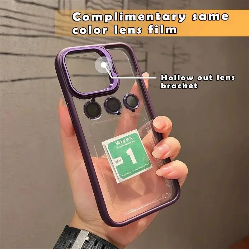 📱✨ Θήκη iPhone με Αόρατη Μεταλλική Στήριξη Φακών Κάμερας