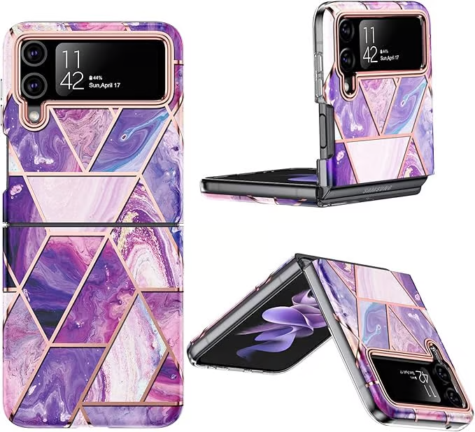 Θήκη τηλεφώνου με μοτίβο μαρμάρου για Galaxy Z Flip 6 / Galaxy Z Flip 5 / Galaxy Z Flip 4 / Galaxy Z Flip 3