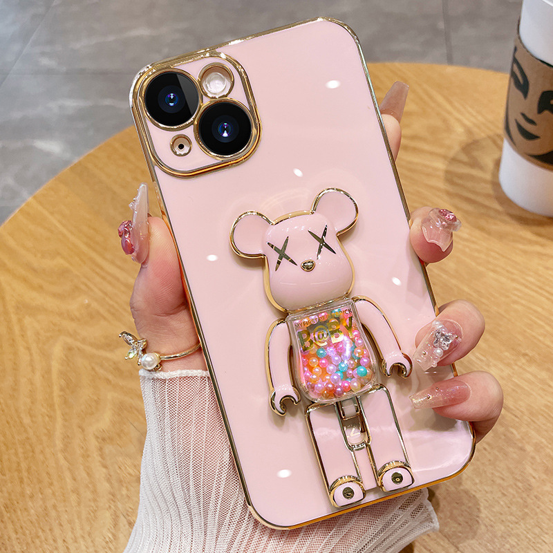 ✨📱 Κατάλληλο για θήκη κινητού iPhone💍 νέος all-inclusive γαλβανισμένος αντι-πτωτικός πτυσσόμενος βραχίονας καραμέλας