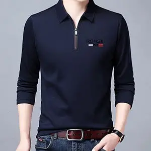 👔🎁 2024 New Fashion Ανδρικό μακρυμάνικο πουκάμισο πόλο με κέντημα