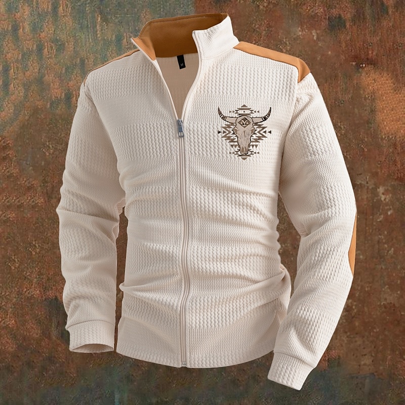 Ανδρικό ελαφρύ μπουφάν Casual Jacket Καθημερινά Διακοπές Αναπνεύσιμο στρώμα Ζακάρ Τσέπης Φθινοπωρινό και Χειμώνα Color Block Αντιλόπη Μόδα Κλασικό Κολάρο με βάση