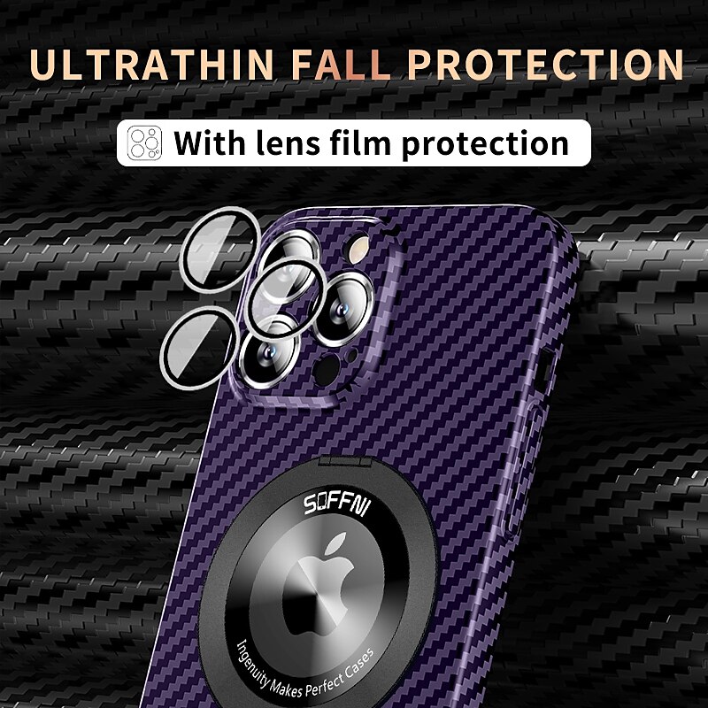 Husă pentru telefon pentru iPhone 15 Pro Max Plus 14 13 12 11 Husă din spate cu Magsafe cu suport Fibră de carbon rezistentă la șocuri 2023 - 13,99 USD &ndash;P4
