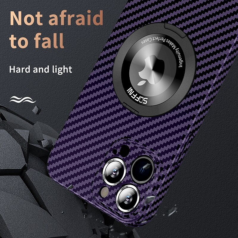 Husă pentru telefon pentru iPhone 15 Pro Max Plus 14 13 12 11 Husă din spate cu Magsafe cu suport Fibră de carbon rezistentă la șocuri 2023 - 13,99 USD &ndash;P5