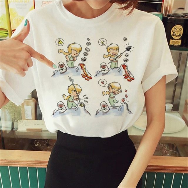 Hot Spring Summer Little Prince Graphic Women's T-Shirt Little Prince Graphic Tees Vouge Shirts For women O-Neck Short Slee