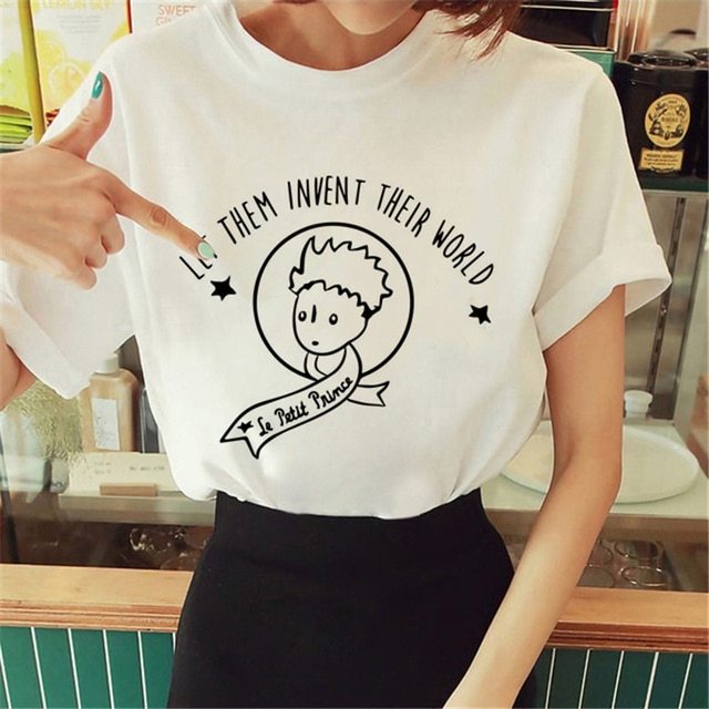 Hot Spring Summer Little Prince Graphic Women's T-Shirt Little Prince Graphic Tees Vouge Shirts For women O-Neck Short Slee