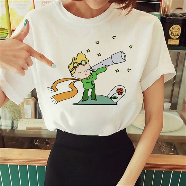 Hot Spring Summer Little Prince Graphic Women's T-Shirt Little Prince Graphic Tees Vouge Shirts For women O-Neck Short Slee