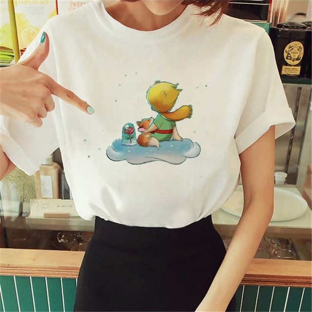 Hot Spring Summer Little Prince Graphic Women's T-Shirt Little Prince Graphic Tees Vouge Shirts For women O-Neck Short Slee