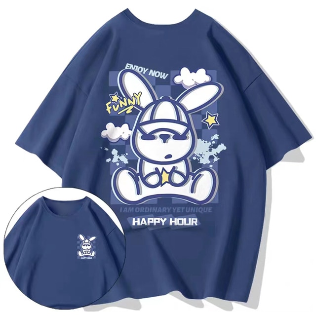 2023 Summer Men Cotton T-Shirt Funny Cartoon Fashion Oversized Short Sleeved Loose Anime Casual T-Shirt Streetwear Tops Tees 8X