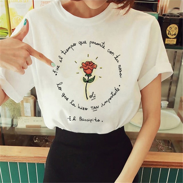 Hot Spring Summer Little Prince Graphic Women's T-Shirt Little Prince Graphic Tees Vouge Shirts For women O-Neck Short Slee