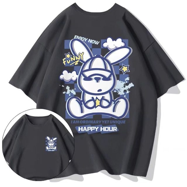 2023 Summer Men Cotton T-Shirt Funny Cartoon Fashion Oversized Short Sleeved Loose Anime Casual T-Shirt Streetwear Tops Tees 8X