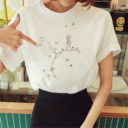 Hot Spring Summer Little Prince Graphic Women's T-Shirt Little Prince Graphic Tees Vouge Shirts For women O-Neck Short Slee