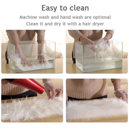 30x40cm Heart Shaped Fluffy Rug Shaggy Faux Wool Carpet Sofa Cushion Living Room Bedroom Decorative Floor Mats