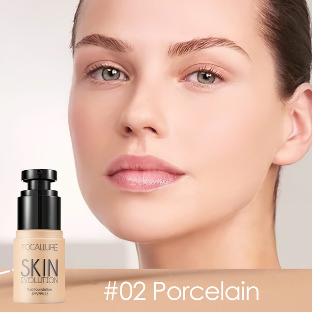 FOCALLURE Professional Face Liquid Foundation Cream Full Coverage Concealer Waterproof Makeup Base Brighten Cover Dark Circles