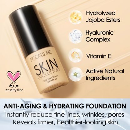 FOCALLURE Professional Face Liquid Foundation Cream Full Coverage Concealer Waterproof Makeup Base Brighten Cover Dark Circles