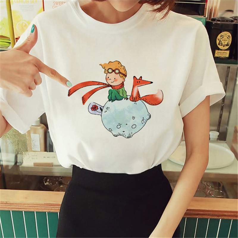 Hot Spring Summer Little Prince Graphic Women's T-Shirt Little Prince Graphic Tees Vouge Shirts For women O-Neck Short Slee