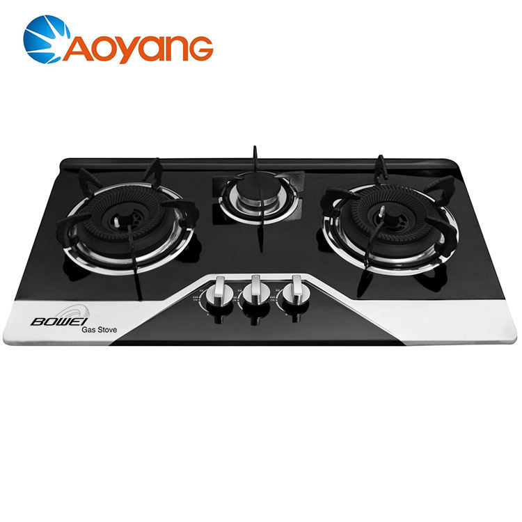 Qualified gas stove tempered glass hot sale build in gas stove 3 burner industrial gas burners cooker