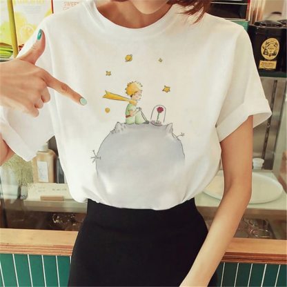 Hot Spring Summer Little Prince Graphic Women's T-Shirt Little Prince Graphic Tees Vouge Shirts For women O-Neck Short Slee