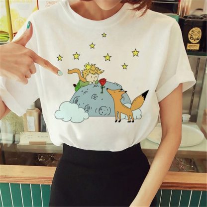 Hot Spring Summer Little Prince Graphic Women's T-Shirt Little Prince Graphic Tees Vouge Shirts For women O-Neck Short Slee