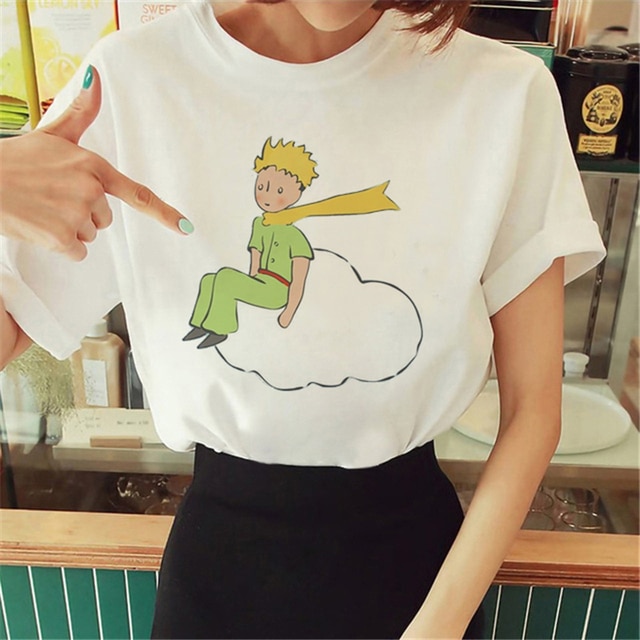 Hot Spring Summer Little Prince Graphic Women's T-Shirt Little Prince Graphic Tees Vouge Shirts For women O-Neck Short Slee