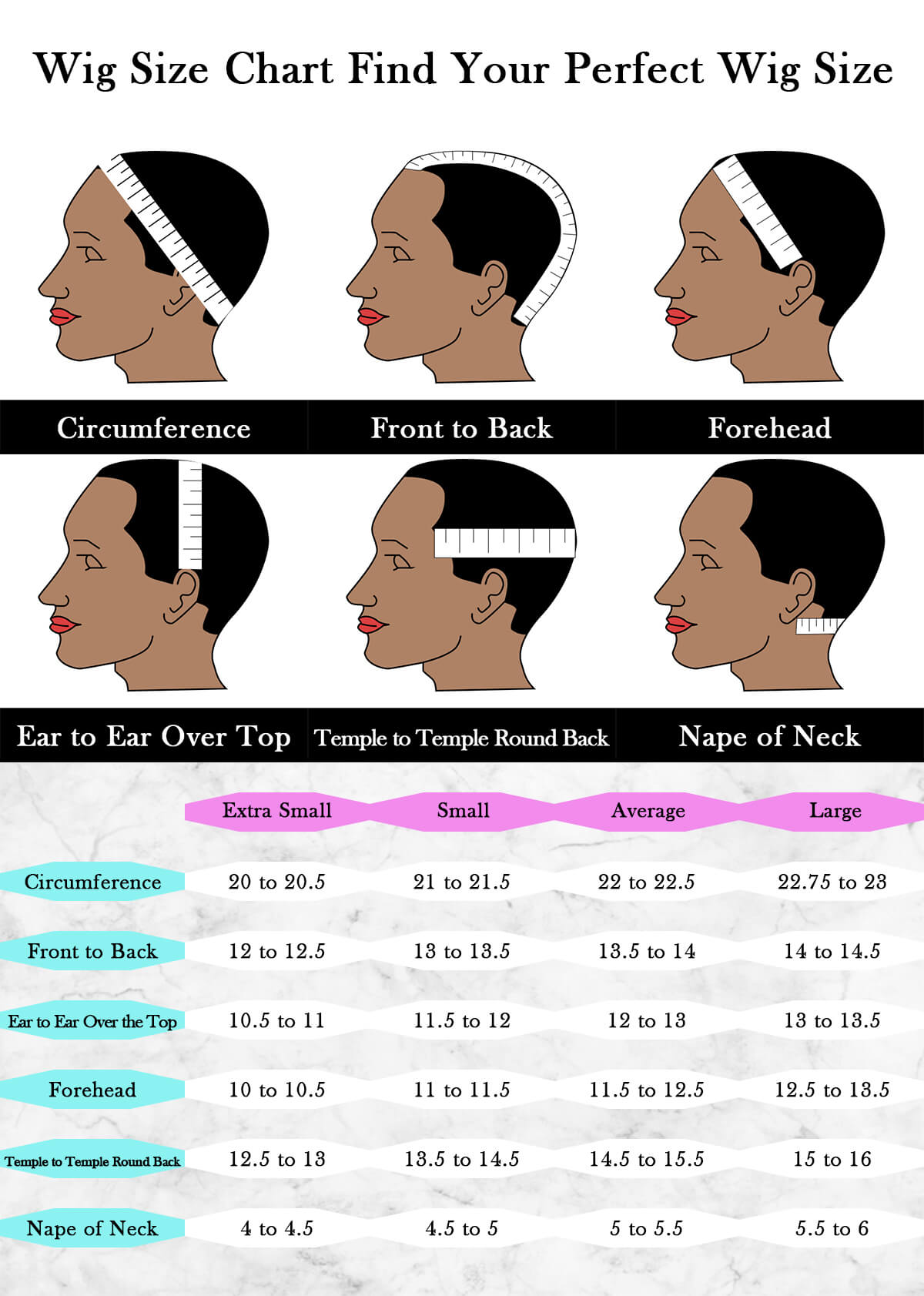 wig size chart