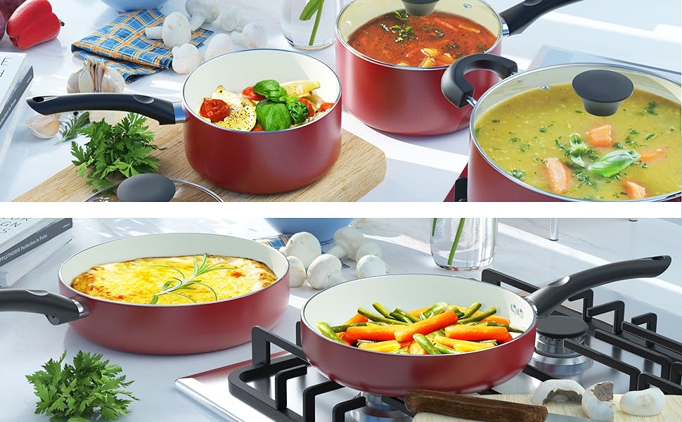 10Piece Ceramic Coating Cookware Set