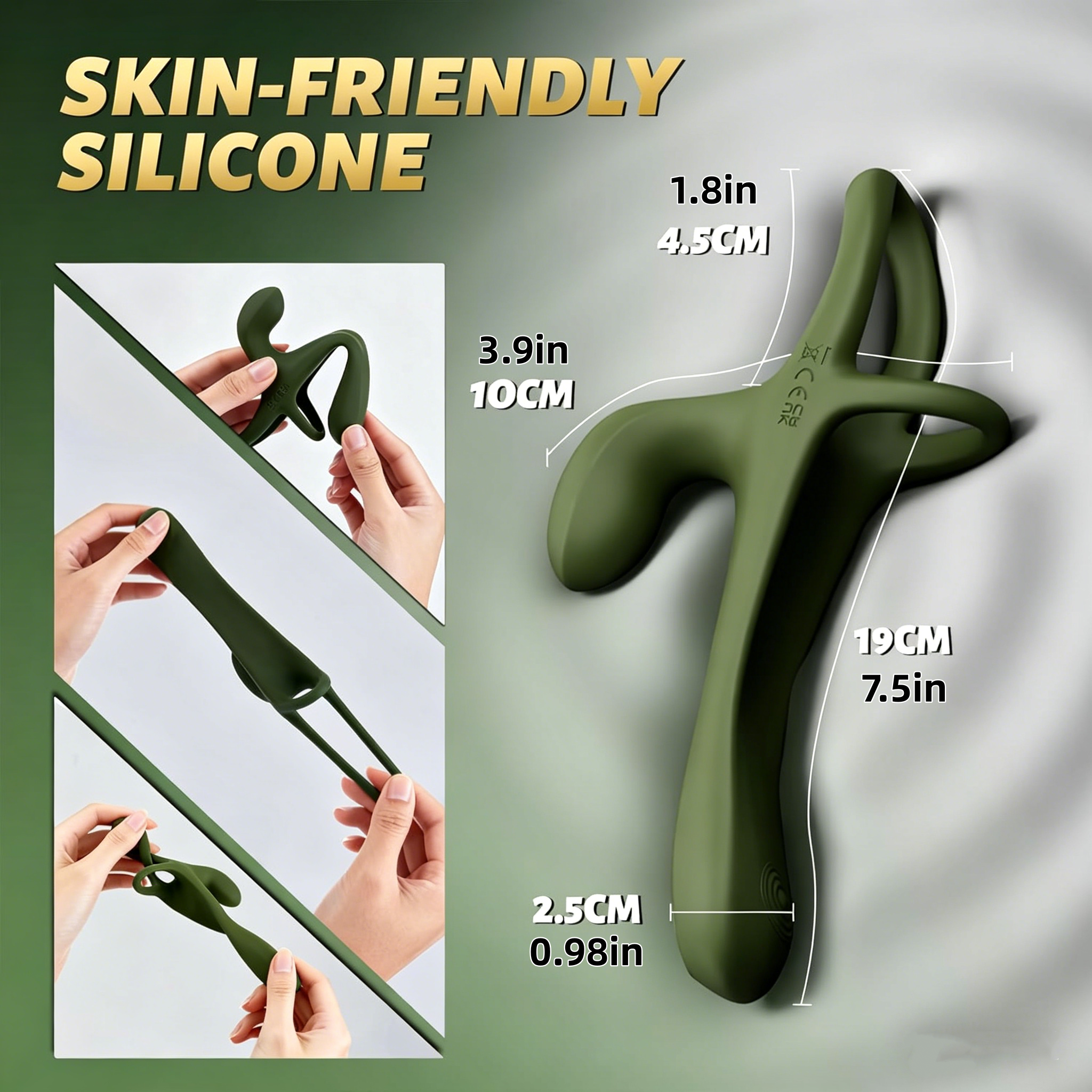 💥Vibrating Penis Ring with 7 Tapping and 7 Vibration Modes — Enhances Girth, Hardness, and Stamina