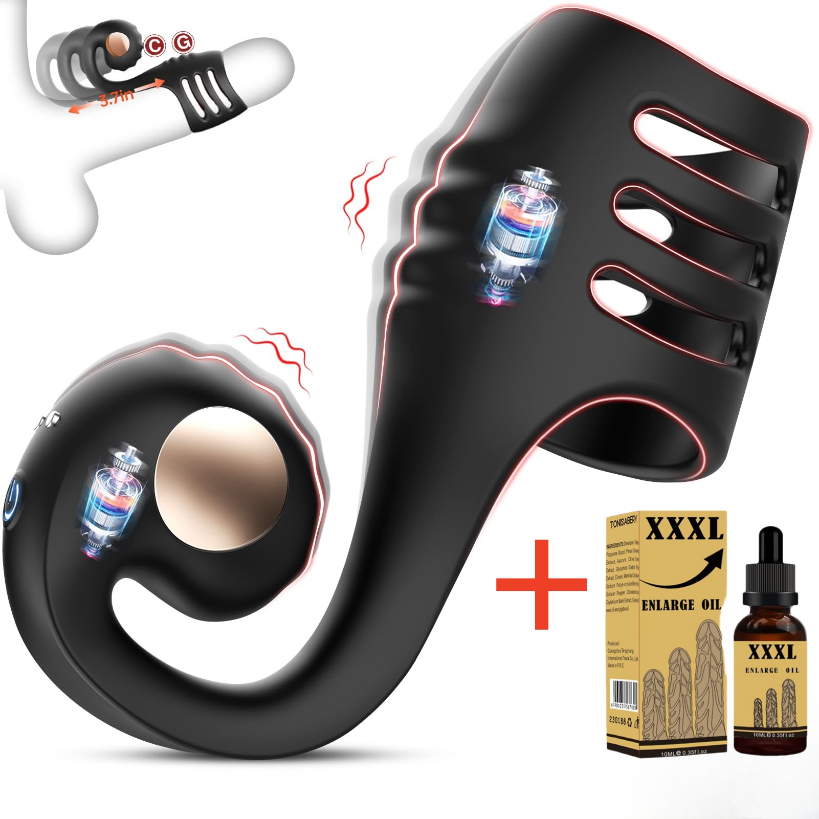 😍Unique Couples Masturbation Cock Ring Vibrator💥 - 🔥Male Sex Toys✨