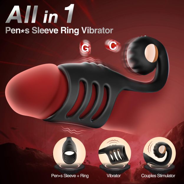 😍Unique Couples Masturbation Cock Ring Vibrator💥 - 🔥Male Sex Toys✨