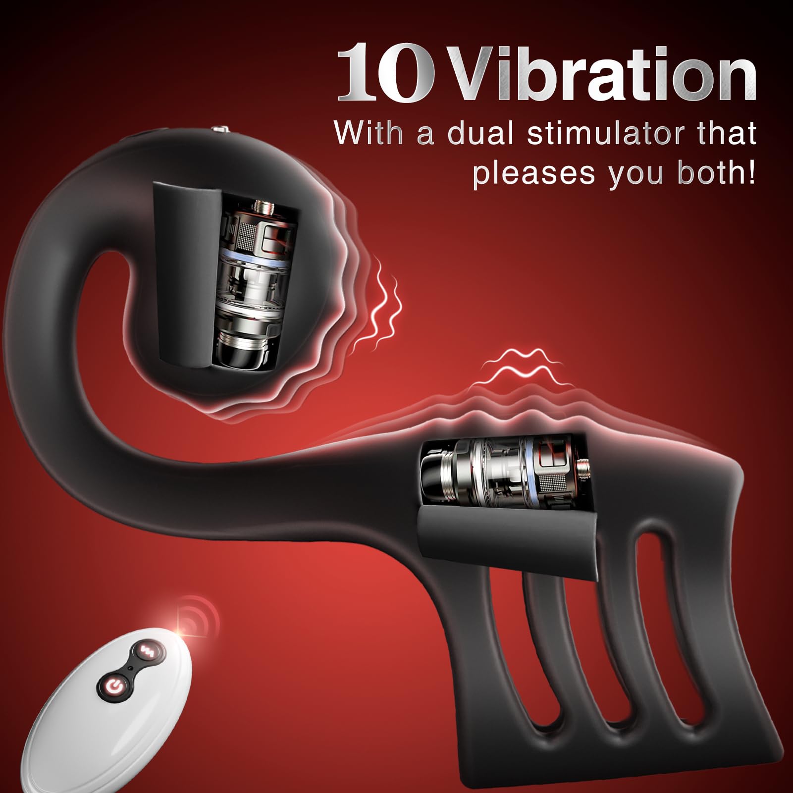😍Unique Couples Masturbation Cock Ring Vibrator💥 - 🔥Male Sex Toys✨