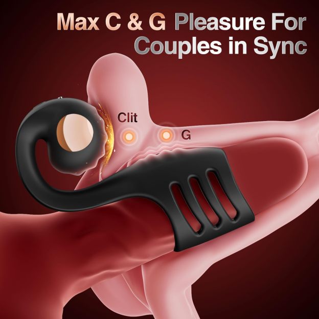 😍Unique Couples Masturbation Cock Ring Vibrator💥 - 🔥Male Sex Toys✨