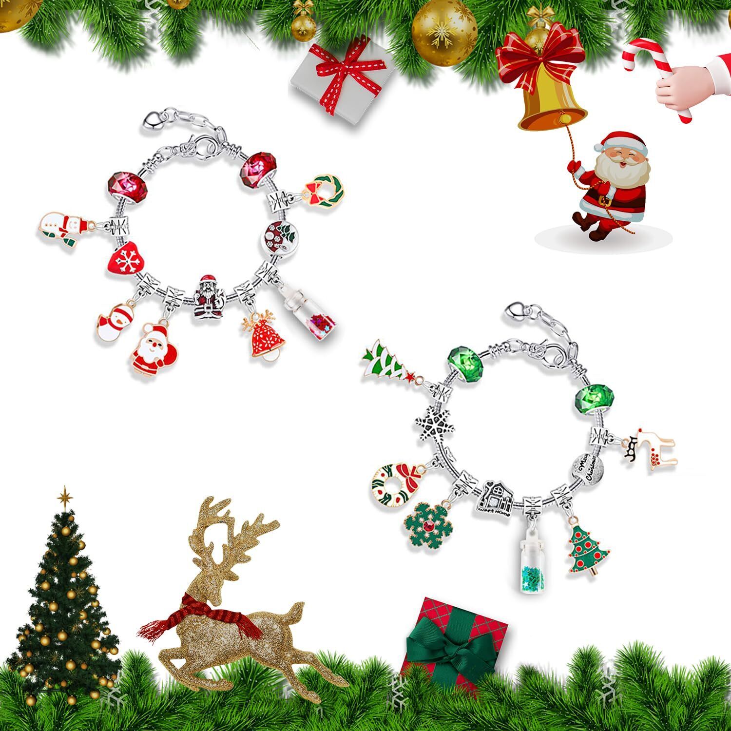 DIY 24 Days Christmas Countdown Calendar Bracelets Set