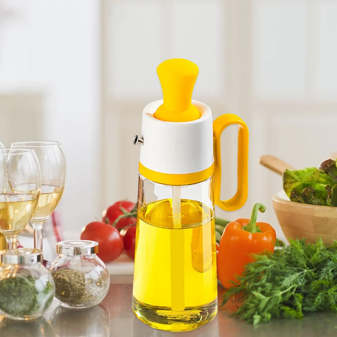 2 in 1 Glass Oil Dispenser Brush Bottle