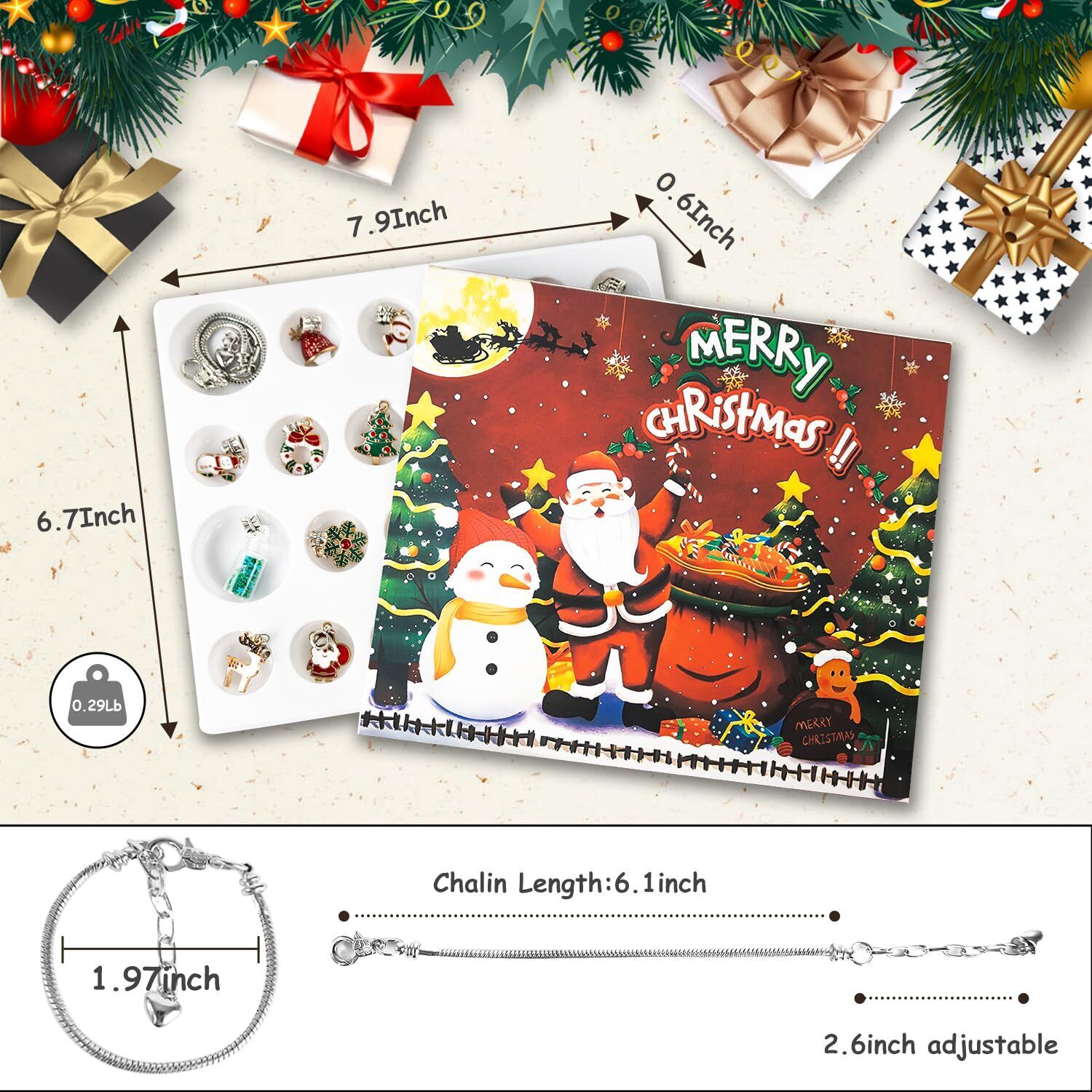 DIY 24 Days Christmas Countdown Calendar Bracelets Set