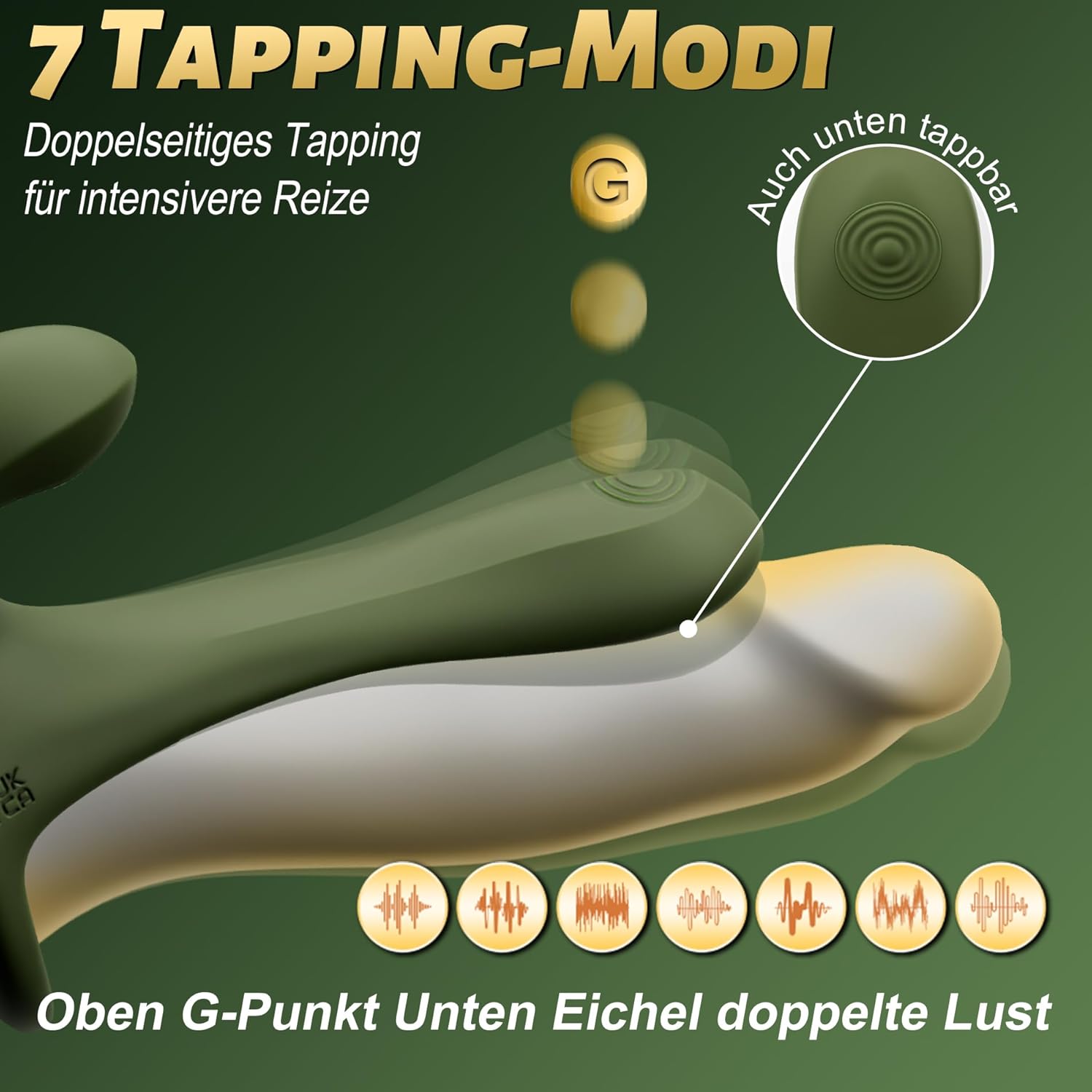 💥Vibrating Penis Ring with 7 Tapping and 7 Vibration Modes — Enhances Girth, Hardness, and Stamina