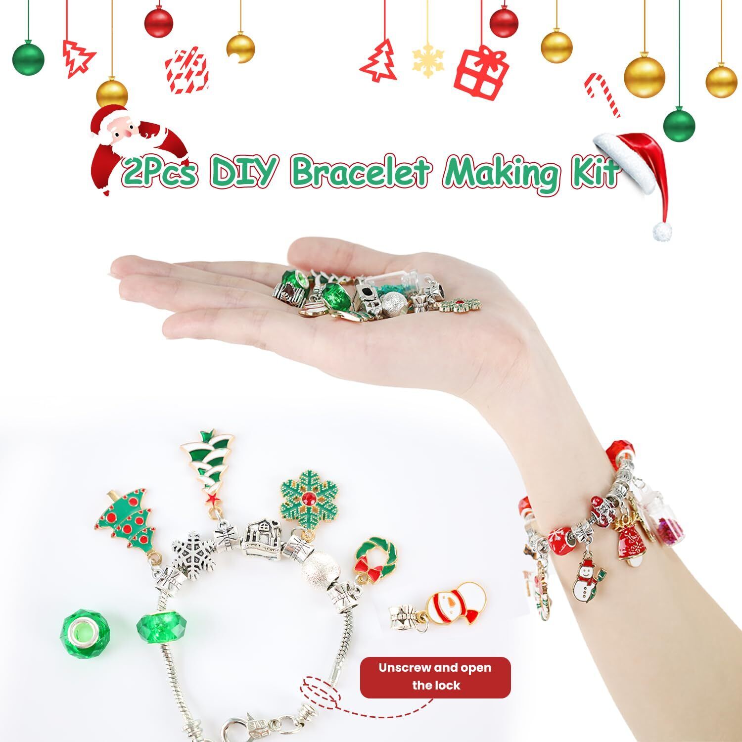 DIY 24 Days Christmas Countdown Calendar Bracelets Set