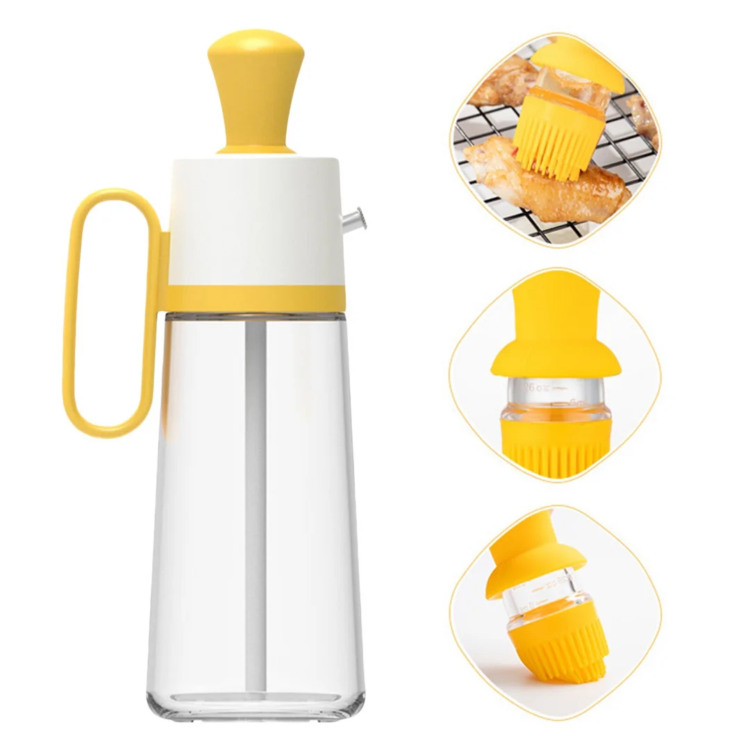 2 in 1 Glass Oil Dispenser Brush Bottle