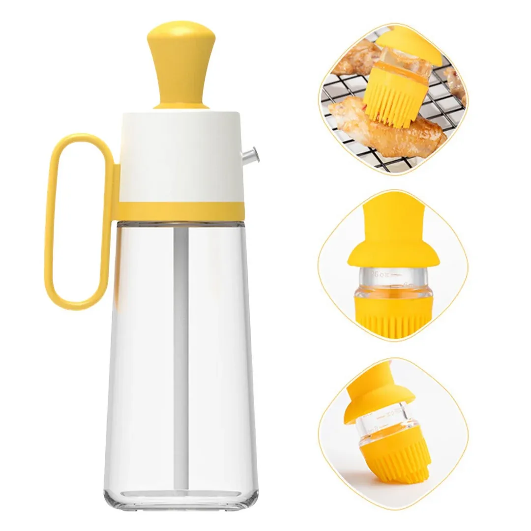 2 in 1 Glass Oil Dispenser Brush Bottle