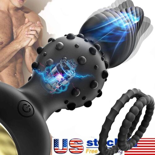 肛门振动器阴茎公鸡环对接插头男性前列腺按摩器性玩具男士 - 图片 3 of 15