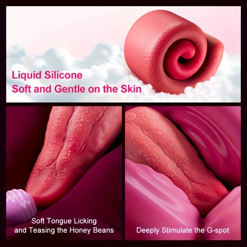usb 充电式舌头振动器，具有逼真的舔舐和 g 点刺激 - 10 种振动模式，乳头和阴蒂按摩器，650mah 锂电池，女士和情侣防水成人玩具 详情 0