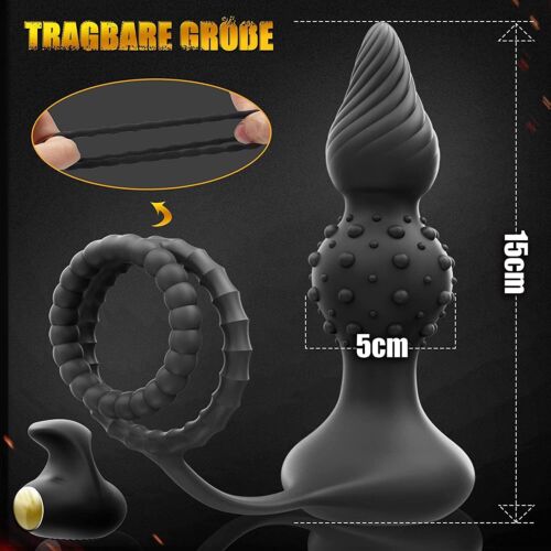 肛门振动器阴茎公鸡环对接插头男性前列腺按摩器性玩具男士 - 图片 15 of 15