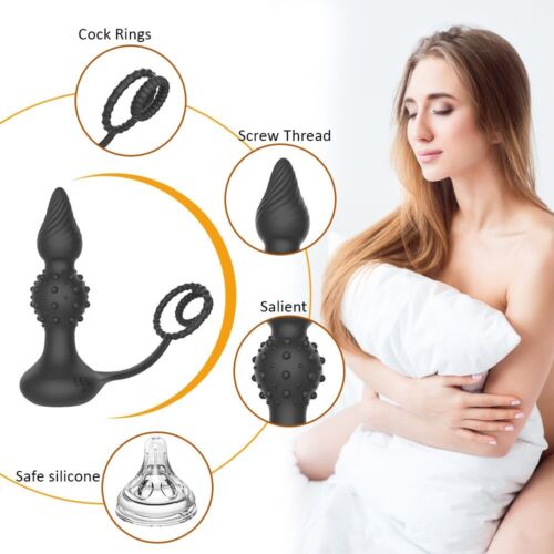 肛门振动器阴茎公鸡环对接插头男性前列腺按摩器性玩具男士 - 图片 13 of 15