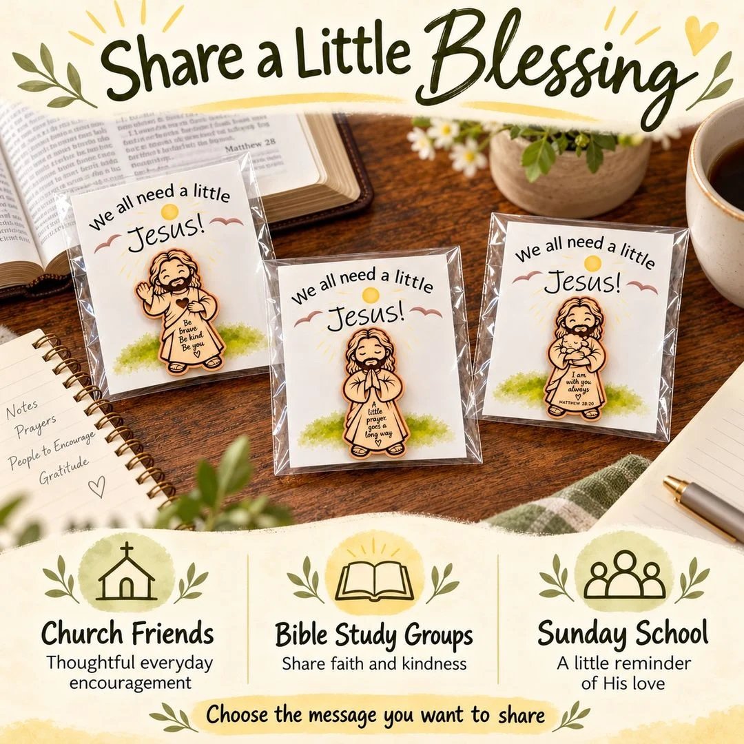 Little Jesus cards shown for sharing with church friends, Bible study groups and Sunday school communities