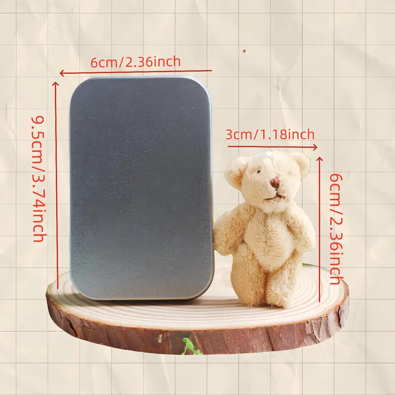 Teddy Bear in Pocket Tin, 1 Count Cute Bear Doll, Picnic Gift, Mini Plush Toy for Birthday Gift, Party Favors, Soft Stuffed Animals Funny Gift, Snuggle Bear