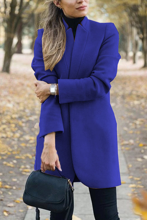Nonnadress Fashion Chic Solid Color Stand Collar Coat