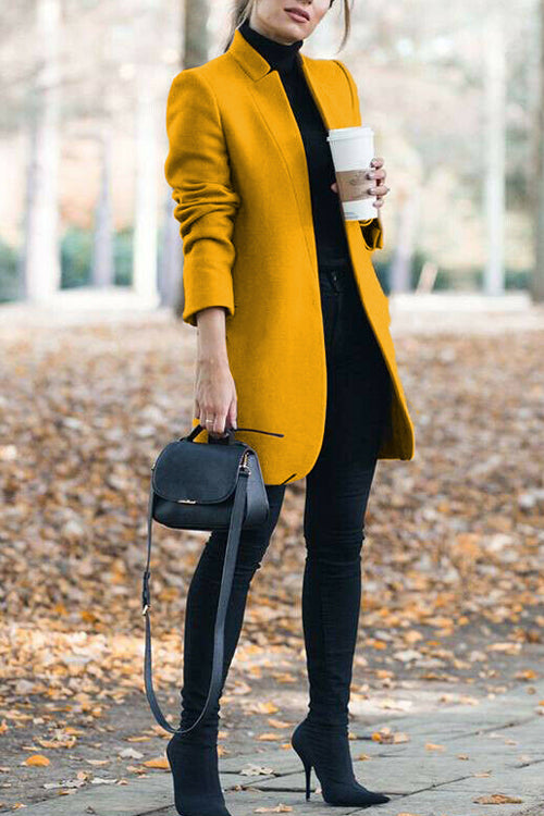 Nonnadress Fashion Chic Solid Color Stand Collar Coat